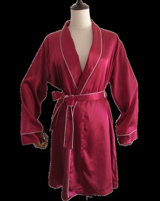 China QUICK DRY Special Collar Long Robes Satin Shawl Design Bridesmaid SPA Sleep Silk Nightgown for sale