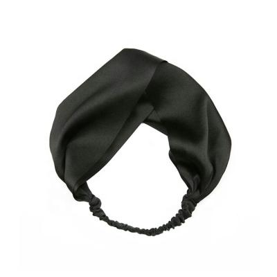 China Fashion mulberry high quality 100% silk elastic headband twisted ladies luxury silk headband for sale