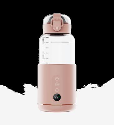 China Smart Small 300ml Cordless Rechargeable Portable Water Warm Precise Temp Control Smart Baby Bottle Warmer for Outdoor Car Travel for sale