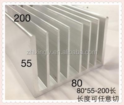 China Sections 80*55-200 Length Aluminum Aluminum Radiator High Tooth Extrusion Radiator /Electronic Radiator for sale