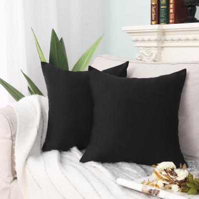 China Solid Home Decor Tile Cover 1piece Sofa Cushion Pillow Cover 40x40 cm (Hotel Black Polyester 16x16 inch) for sale