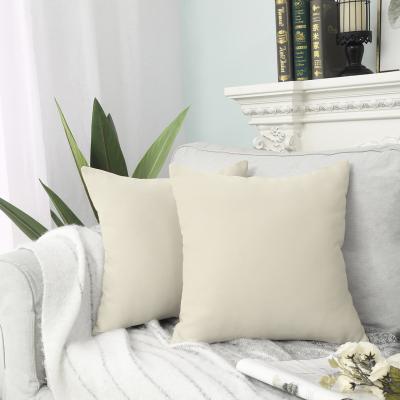 China Sofa Cushion Pillow Cover 45x45cm Beige Solid Home Decor Tile Cover 1piece (Hotel Polyester 18x18 inch) for sale