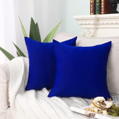 China Royal Blue Solid Home Decor Tile Throw Pillow Sofa Cushion Pillow Cover 45x45cm (18x18 inch hotel polyester) for sale