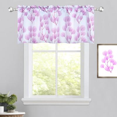 China Single Purple Tree Branch Leaves Valance Printed 1 Piece/Pack 100% Polyester 52 x 18 inch Rod Pocket for sale