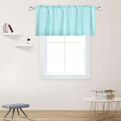 China 42x18 inch Single Aqua Blue Blackout Valance Polyester Rod Pocket Style 1PC/Package for sale