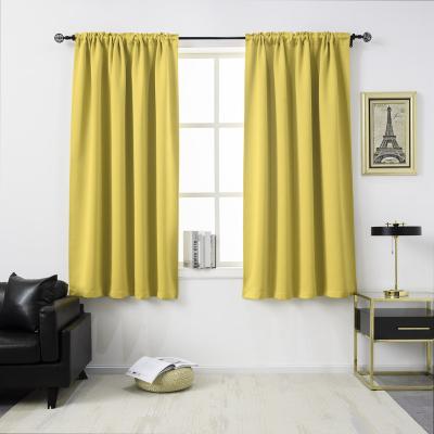 China Yellow Blackout Blackout Curtains - 54 Inches 100% Polyester Long Rod Pocket 2 Panels/Pack 52