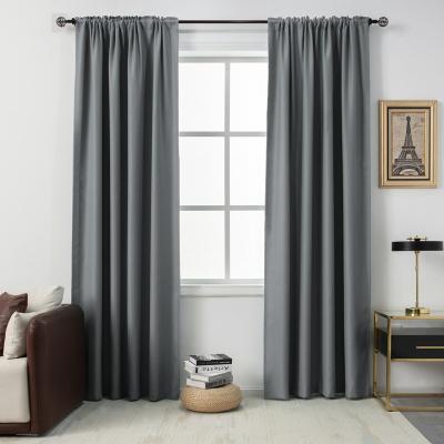 China Light Gray Blackout Curtains - 96 Inches 100% Polyester Blackout Long Rod Pocket 2 Panels/Pack 52