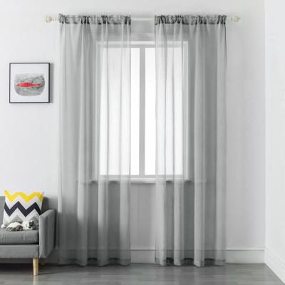 China Filter Light Gray Sheer Curtains - 52x84 Inch Volie Semi Sheer Rod Pocket Curtains 2PC/Pack for sale