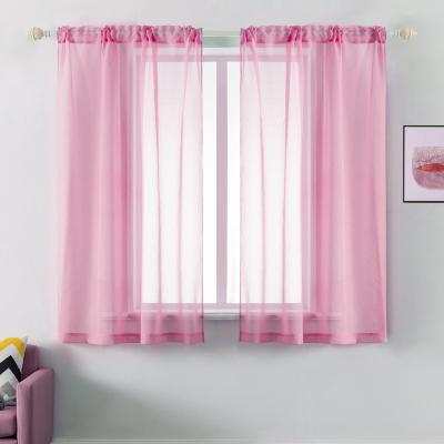 China Filter Light Pink Sheer Curtains - 52x54 Inch Semi Sheer Voile Rod Pocket Curtains 2PC/Package for sale