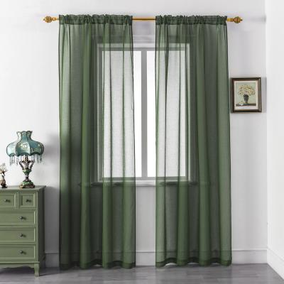 China Filter Light Green Sheer Curtains - 52x95 Inch Semi Sheer Solid Voile Rod Pocket Polyester Curtains 2PC/Color Fabric Package for sale