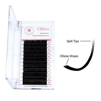 China Siberian Mink Lashes Eyelash Extensions Wholesale Natural Private Label Ellipse OEM Long Flat Eyelash Extensions for sale