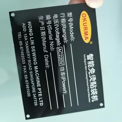 China Custom Screen Printing Metal Adhesive Name Plate For Electrical Appliances for sale