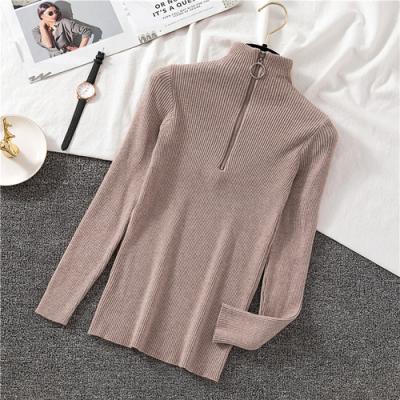 China Pullover Autumn Winter Turtleneck Sweater Anti-Wrinkle Hot Selling Zipper Sweaters Solid Thin Half for sale