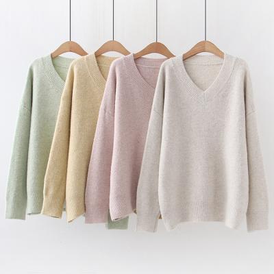 China New Fashion Anti-wrinkle Long Sleeve Solid Color Women Sweater Winter Custom Knit Women's Sweaters for sale