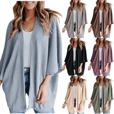 China Casual Solid Color Anti-Wrinkle Half Sleeve Cardigan Sweater Loose Plus Size Women's Sweaters for sale