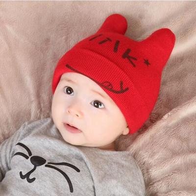 China Newborn Custom Character Design Baby Hat Cotton Knitted Hat Baby Winter Beanie Cap for sale