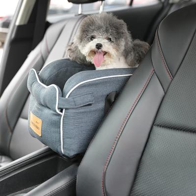 China Cheap Car Booster Washable Travel Pet Seat Cushion Double Sided Dog Car Seat With Safety Belt for sale