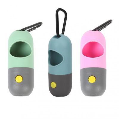 China 2021 Viable Amazon Best Selling Manufacturer Pill Shape LED Flashlight Dog Poop Waste Bag Holder Dispenser for sale