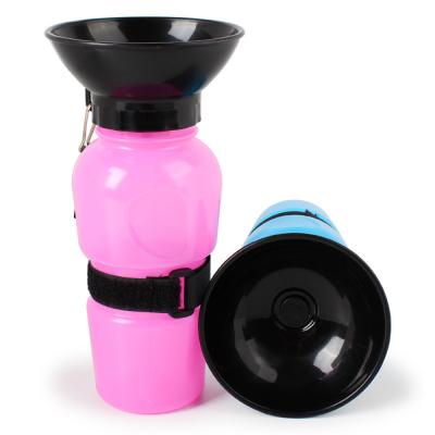 China Wholesale Travel Viable 500ml Outdoor Plastic For Dog Water Bottle Dog Water Bottle Jug Cup Drinking Portable Walking Dispenser for sale