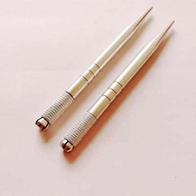 China Permanent High Quality 3 in 1 Tebori Microblading Pen For Permanent Makeup Eyebrow Blades Silver Manual Pen for sale