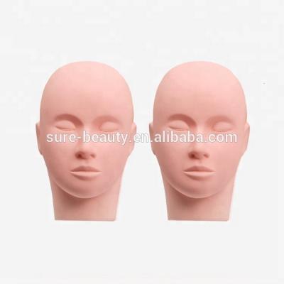 China Long Natural Mannequin Training Head For Eyelash Extension Kit Make Up Practice Set for sale