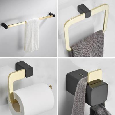 China Fashion Modern Wall Mounted Gold Top BATH-ALL-SETS Brass Bathroom Accessory for sale