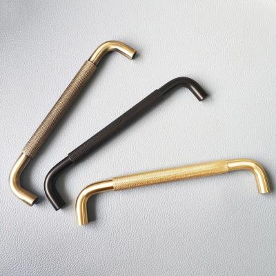 China Contemporary OEM Customized Custom Black Brushed Gold Glossy Textured Furniture Cabinet Knurled Knob Handle Pull CX869 for sale