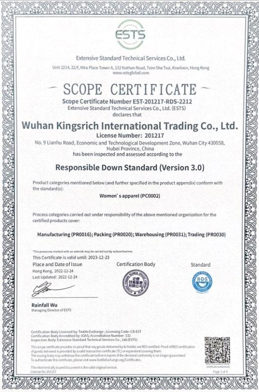 RDS - Wuhan Kingsrich International Trading Co., Ltd.