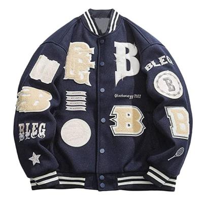 China OEM Manufacturer Custom Logo Streetwear Coat Letterman Jacket Mens Womens Varsity Jacket Viable Leather Sleeves for sale