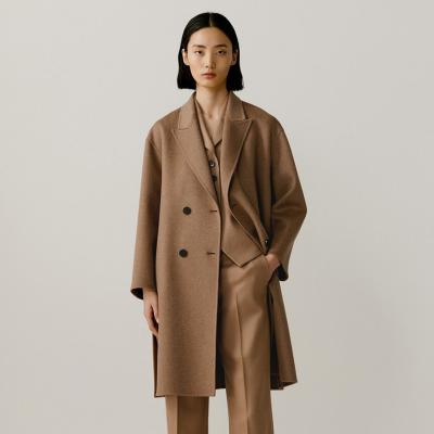 China 2023 Custom Logo Cashmere Women's Wool Waterproof Coat Women Autumn New Winter Wool Long Coat for sale