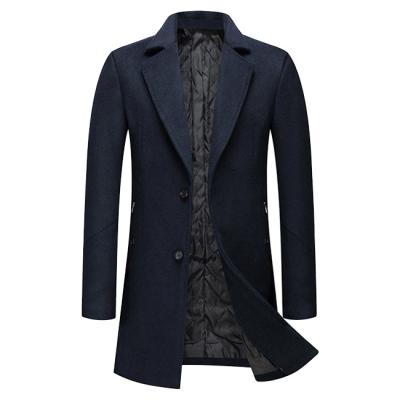 China Manufacturer Supplier Woolen Coats New Slim Winter Men's Wool Blend Breathable Trench Coat Mid Length for sale