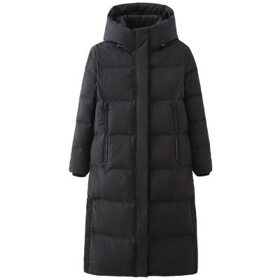 China Viable Trendy New Custom Made Men's Striper Coat Winter Long Warm Hooded Long Coat for sale