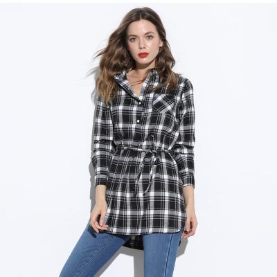 China Wholesale High Quality Viable Spring And Autumn Soft Comfortable Plaid Blouses Oversized Flannel Shirt Women for sale