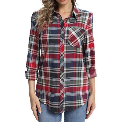 China New Design Custom Spring Long Sleeve Checker Long Sleeve Plaid Woman Viable Trendy Jackets for sale