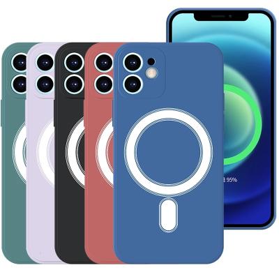 China Mag Safe Liquid Shockproof Silicone Shockproof Wireless Charger Cover For Iphone 8plus Xs Xr 11 pro 12 pro max for sale