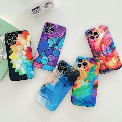 China IMD Oil Painting Matte Phone Case For Shockproof iPhone 13 12 Pro Cute Plus Max Max X XR XS 7 8 Back Cover Soft Cases for sale