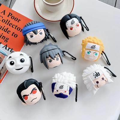 China Cartoon design kawaii Naruto Sasuke wireless earphone charging case for Airpods 1 pro 2 silicone earphone cover device box for sale