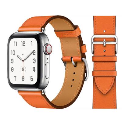 China Replaceable Luxury Genuine Cow Leather Watch Buckle Strap Belt Band Strap For Apple Watch 6 Se 5 4 42MM 38MM 44MM 40MM Strap For iWatch Strap for sale