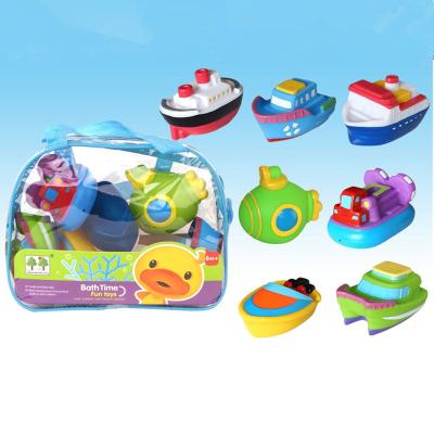 China Could Spray Water 7 In 1 Spray Water Bath Toy Boat And Submarine Set for sale