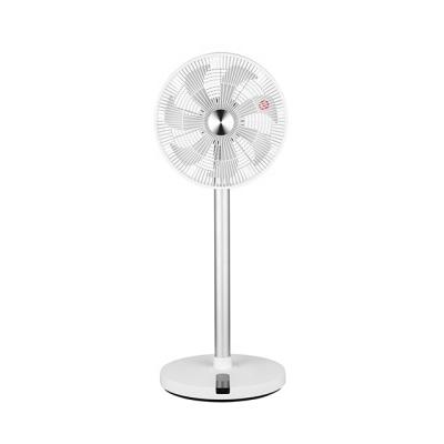 China Portable DC 24v Brushless Electric Stand Fan Plastic Pedestal Hotel Air Circulator Plastic With DC Power Supply for sale