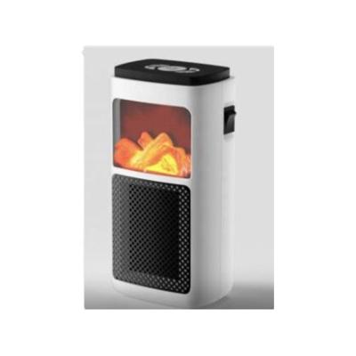 China Hotel Room Using Plug In PTC Ceramic Tabletop Fireplace Heater With Fire Flame Mini Tabletop Fireplace for sale