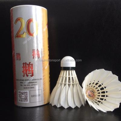 China Natrual cork goose feather competitive badminton shuttlecock as yy AS20 quality for sale