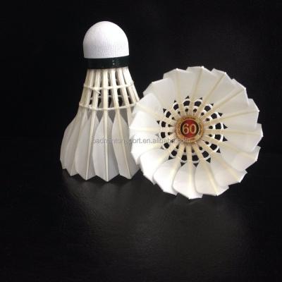 China Sandwich Cork China Good Quality Goose Feather Badminton Shuttlecock As A+100 Grade Cover (Lingmei 60) for sale