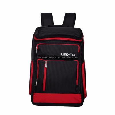 China LING-MEI BAGA201 Good Quality Racket Bag Eco - Friendly Black And Red Backpack for sale