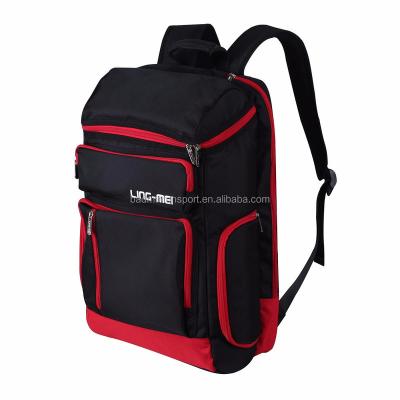 China LING-MEI BAGA201 Eco-friendly Unisex Racket Bag Black And Red Backpack for sale