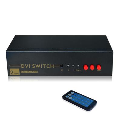 China DVI Switch HighTek HK-D2T1 DVI 2 Ports Switch Box, Port 2 DVI Changer, DVI-D Switch 2 Input 1 Output for sale