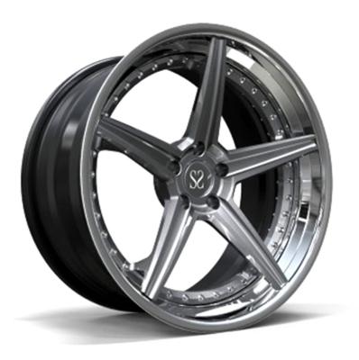 China hot sale 6061-T6 high quality 3 pieces aluminum alloy forged aluminum wheel rims for sale