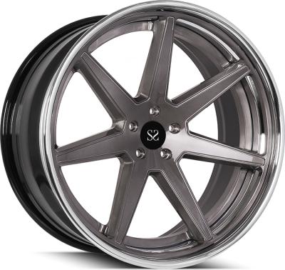 China 60 Degree Cone Or Customized Gloss Black + Machined Disc 3 PC 22inch Forged Alloy Wheels For S63 Car Rims for sale