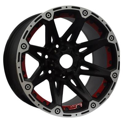 China Customized Services Aluminum Black Machined 17 Inch 4x4 Multi Spoke Alloy Off Road Casting Wheels For Luxury Car for sale