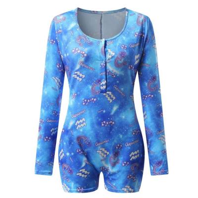 China 2022 Breathable Plus Size Style Zodiac Sign Onesi Adult Women Sexy Pajamas Sleepwear for sale